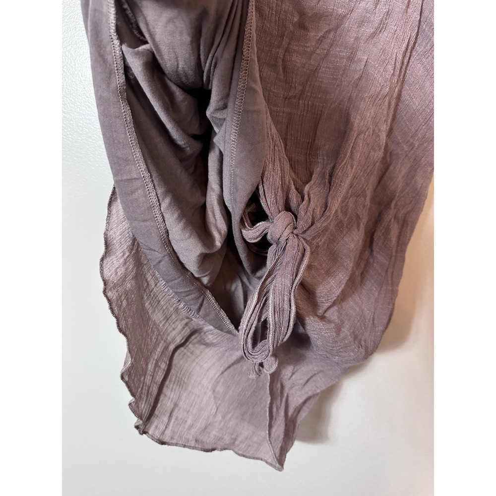 Umgee Top Womens Large Mauve Purple Tie Front Tank Sleeveless Boho Gauze Beach L - Picture 5 of 6